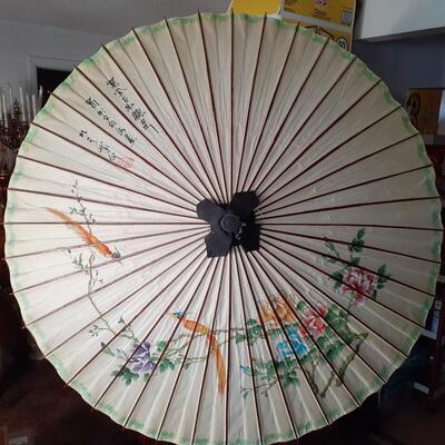 Vintage Bamboo and rice paper umbrella