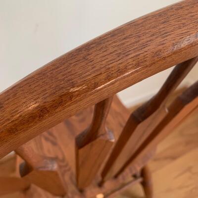 Two Wooden Windsor Dining Chairs w/ Sage Green Cushions (DR-HS)