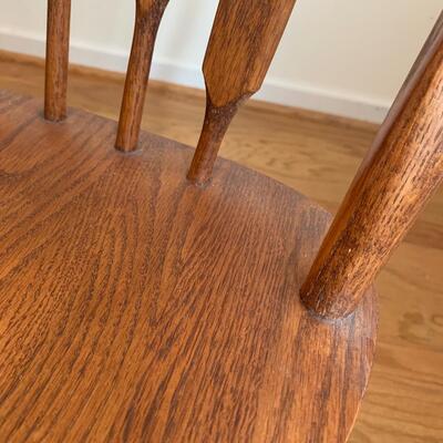 Two Wooden Windsor Dining Chairs w/ Sage Green Cushions (DR-HS)