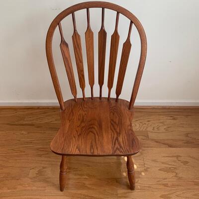 Two Wooden Windsor Dining Chairs w/ Sage Green Cushions (DR-HS)