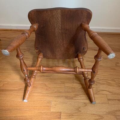 Two Wooden Windsor Dining Chairs w/ Sage Green Cushions (DR-HS)