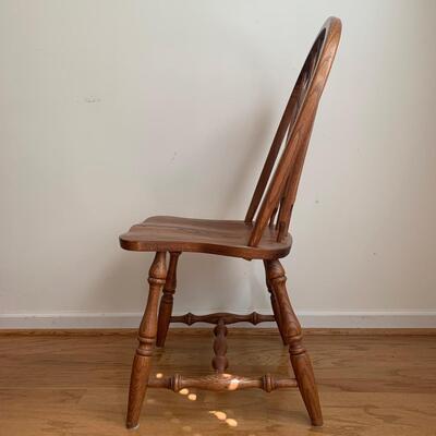 Two Wooden Windsor Dining Chairs w/ Sage Green Cushions (DR-HS)