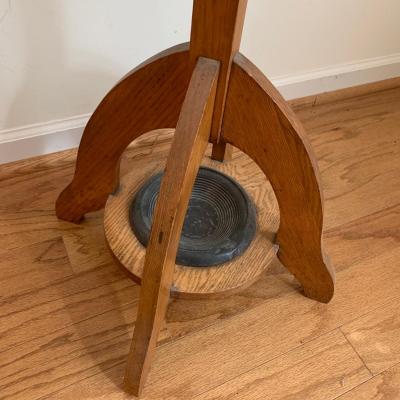 H. T. Cushman Coat Rack w/ Umbrella Stand & Woven Floor Mat (DR-HS)