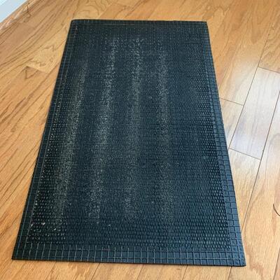 H. T. Cushman Coat Rack w/ Umbrella Stand & Woven Floor Mat (DR-HS)