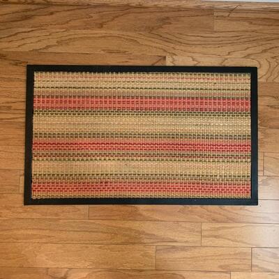 H. T. Cushman Coat Rack w/ Umbrella Stand & Woven Floor Mat (DR-HS)