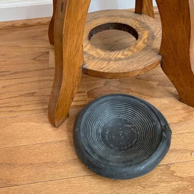 H. T. Cushman Coat Rack w/ Umbrella Stand & Woven Floor Mat (DR-HS)