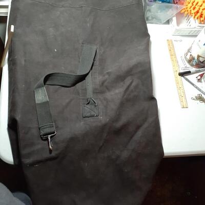 Heavy duty black canvas duffle bag