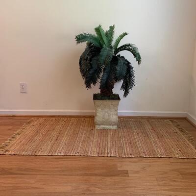 Faux Palm Tree w/ Woven Rug (DR-HS)