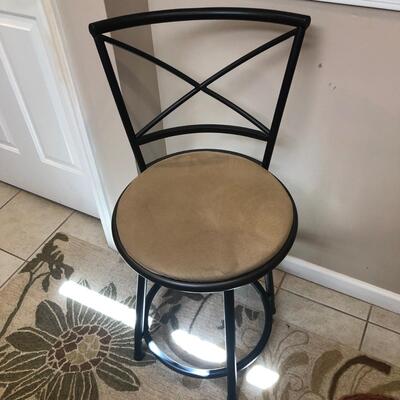 Metal & Suede Seat Barstool & Pier Imports  Rug (MBB-KM)