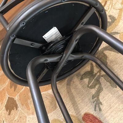 Metal & Suede Seat Barstool & Pier Imports  Rug (MBB-KM)