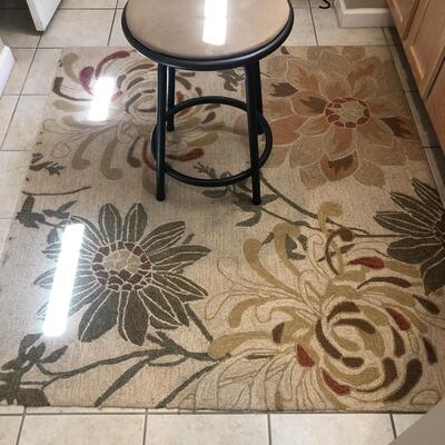 Metal & Suede Seat Barstool & Pier Imports  Rug (MBB-KM)