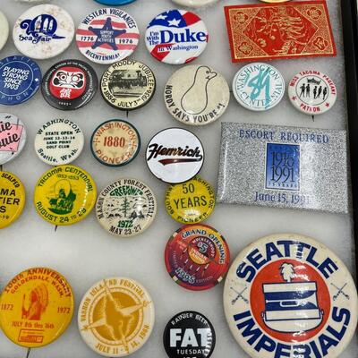 Lot of Vintage Seattle Washington Antique Early 1900s Buttons Collectibles and Worlds Fair Memorabilia
