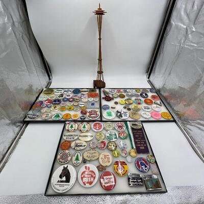 Lot of Vintage Seattle Washington Antique Early 1900s Buttons Collectibles and Worlds Fair Memorabilia