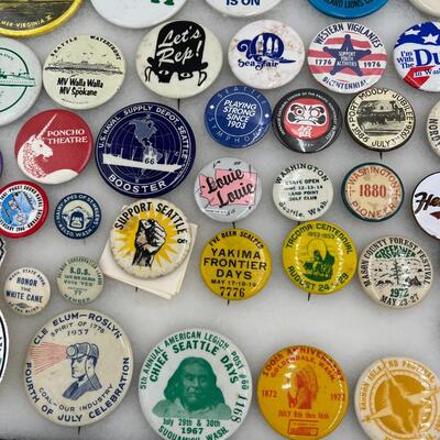 Lot of Vintage Seattle Washington Antique Early 1900s Buttons Collectibles and Worlds Fair Memorabilia