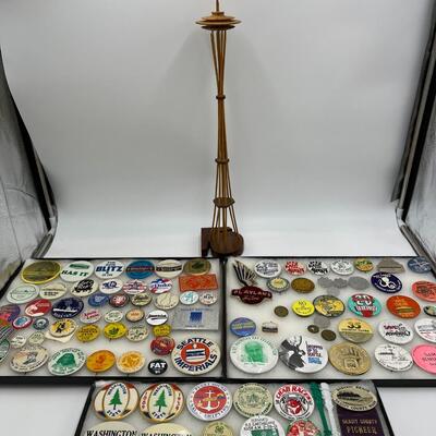 Lot of Vintage Seattle Washington Antique Early 1900s Buttons Collectibles and Worlds Fair Memorabilia