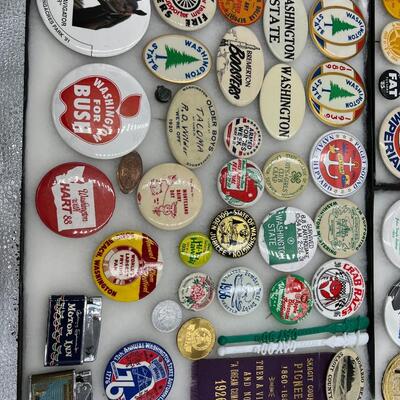 Lot of Vintage Seattle Washington Antique Early 1900s Buttons Collectibles and Worlds Fair Memorabilia