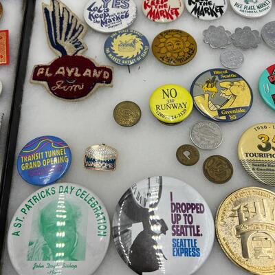 Lot of Vintage Seattle Washington Antique Early 1900s Buttons Collectibles and Worlds Fair Memorabilia