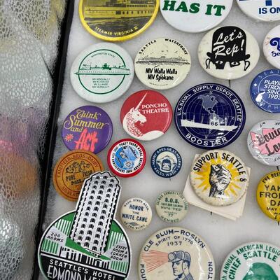 Lot of Vintage Seattle Washington Antique Early 1900s Buttons Collectibles and Worlds Fair Memorabilia