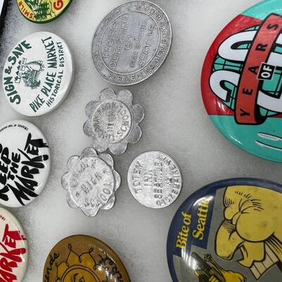 Lot of Vintage Seattle Washington Antique Early 1900s Buttons Collectibles and Worlds Fair Memorabilia