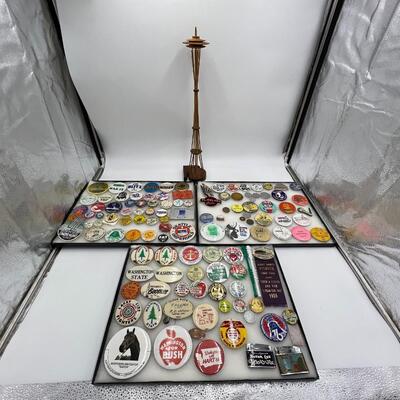 Lot of Vintage Seattle Washington Antique Early 1900s Buttons Collectibles and Worlds Fair Memorabilia