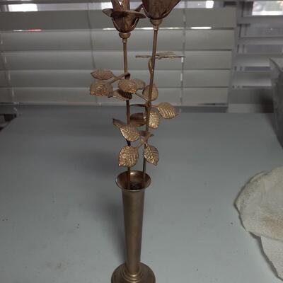 Vintage Ted Arnold brass and metal roses sculputre