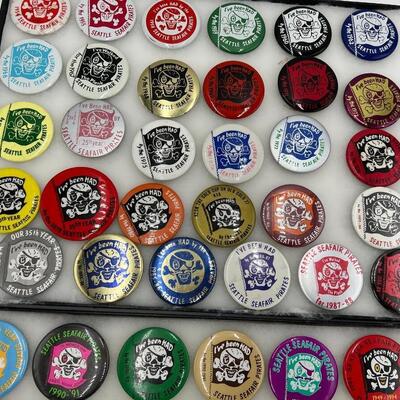 Large Lot of Vintage Seattle Seafair Pirates Buttons