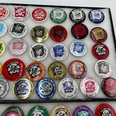 Large Lot of Vintage Seattle Seafair Pirates Buttons