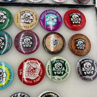Large Lot of Vintage Seattle Seafair Pirates Buttons