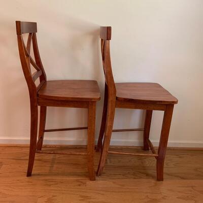Pair of X-Back Malaysian Made Counter Stools (K-HS)