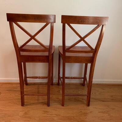 Pair of X-Back Malaysian Made Counter Stools (K-HS)