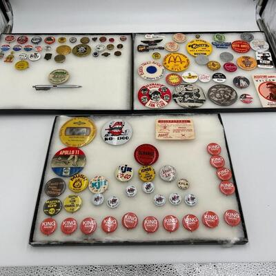 Lot of Vintage Radio Broadcasting and Entertainment Buttons and Pin-Backs