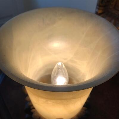 Unique Lidded Glass Lamp and Golden Wall Shelf (DR-HS)