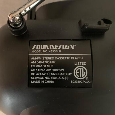 Two Radios: General Electric Superadio & Soundesign AM-FM Radio/Stereo Cassette Player (LR-HS)