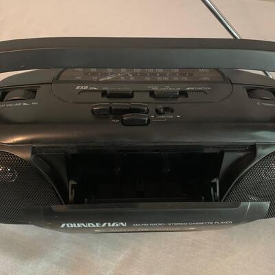 Two Radios: General Electric Superadio & Soundesign AM-FM Radio/Stereo Cassette Player (LR-HS)