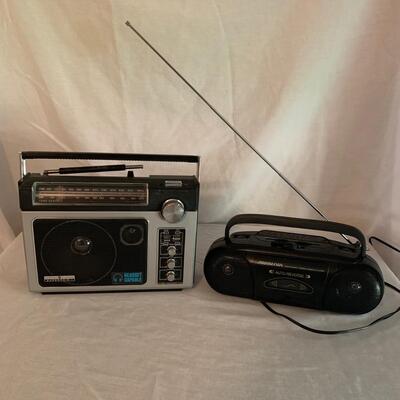 Two Radios: General Electric Superadio & Soundesign AM-FM Radio/Stereo Cassette Player (LR-HS)
