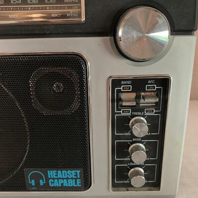 Two Radios: General Electric Superadio & Soundesign AM-FM Radio/Stereo Cassette Player (LR-HS)