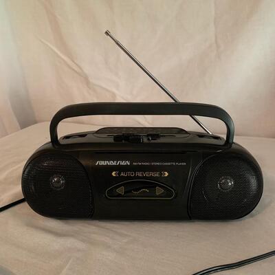 Two Radios: General Electric Superadio & Soundesign AM-FM Radio/Stereo Cassette Player (LR-HS)