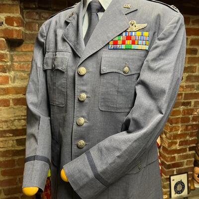 Authentic United States Air Force USAF Military Uniform Shirt Jacket Pants Buttons and Pins
