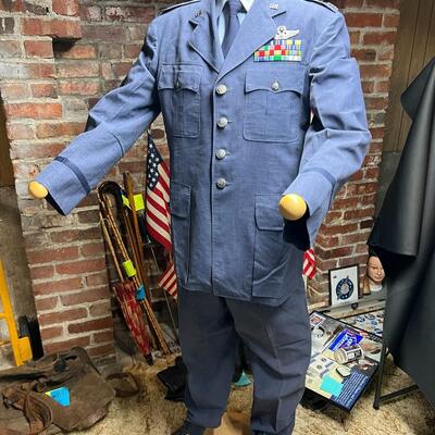 Authentic United States Air Force USAF Military Uniform Shirt Jacket Pants Buttons and Pins