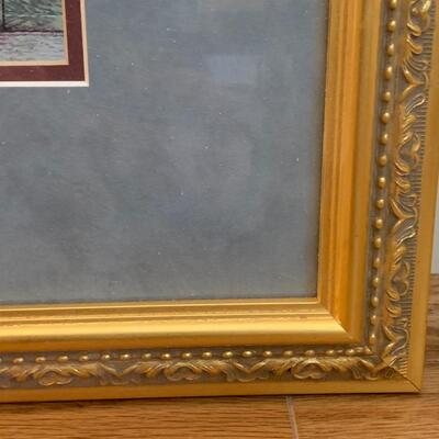 Queen Anne Style Splat Back Chair w/ Framed Biltmore Print & Natural Decor (LR-HS)