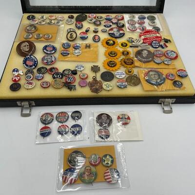 Lot of Antique Political Buttons and Pins