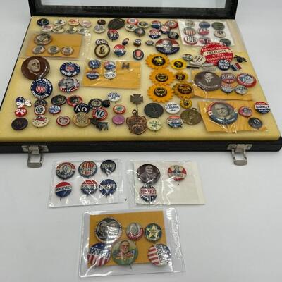 Lot of Antique Political Buttons and Pins