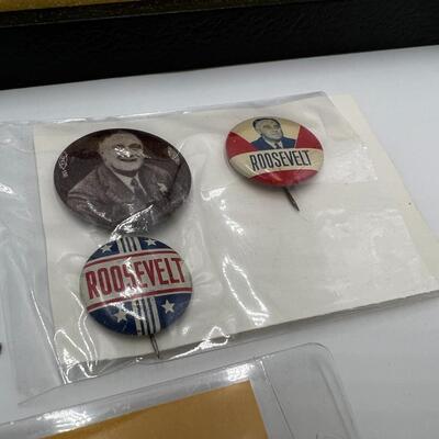 Lot of Antique Political Buttons and Pins