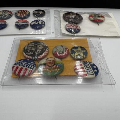 Lot of Antique Political Buttons and Pins