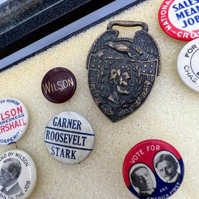 Lot of Antique Political Buttons and Pins