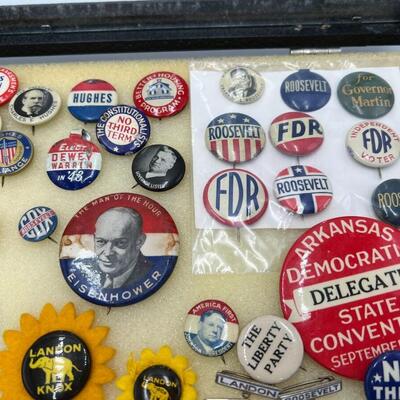 Lot of Antique Political Buttons and Pins