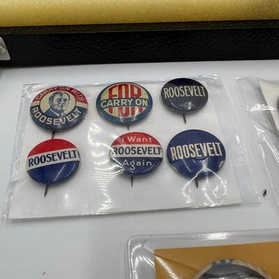 Lot of Antique Political Buttons and Pins