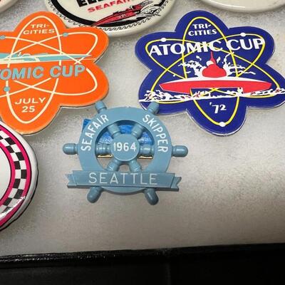 Large Lot of Vintage Seafair Hydro Racing Buttons Pins