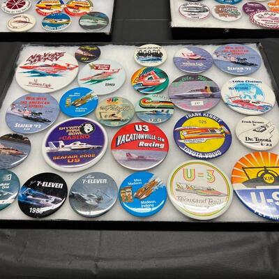 Large Lot of Vintage Seafair Hydro Racing Buttons Pins
