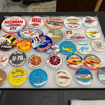 Large Lot of Vintage Seafair Hydro Racing Buttons Pins